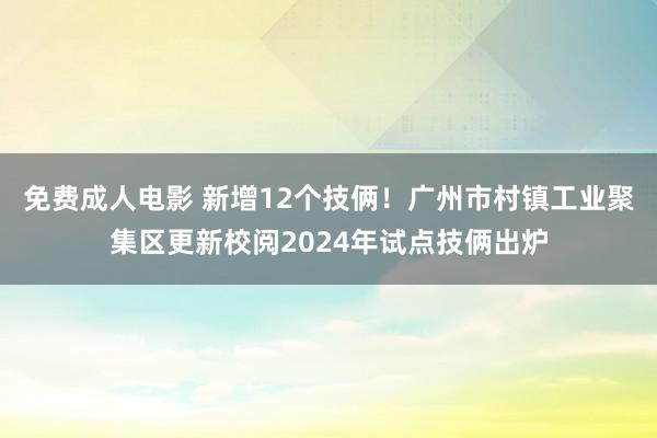 免费成人电影 新增12个技俩！广州市村镇工业聚集区更新校阅2024年试点技俩出炉